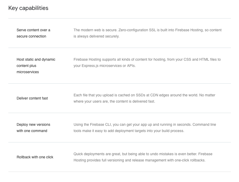 Firebase Key Capabilities